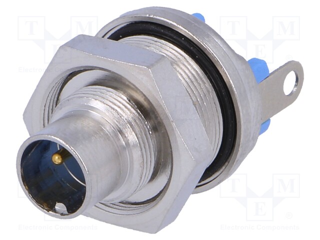 Connector: circular; socket; male; PIN: 3; gold-plated; 3A; IP65