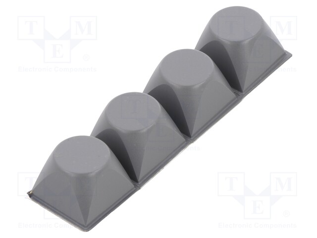 Self-adhesive foot; H: 13.2mm; grey; polyurethane