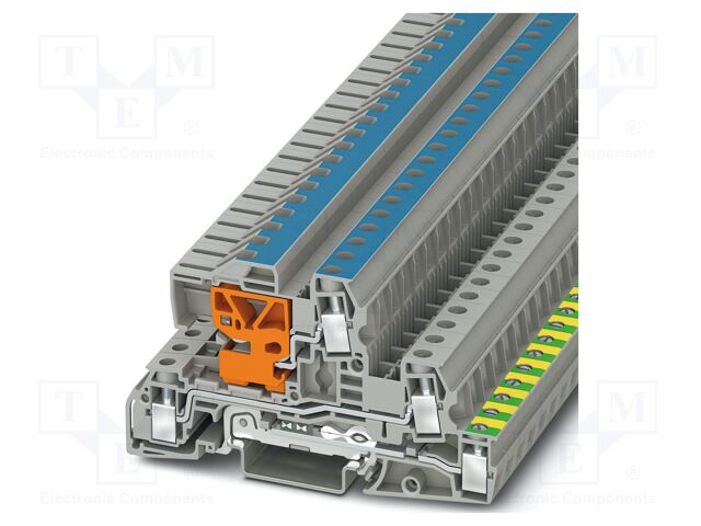 Splice terminal: rail; PA; terminals: 4; W: 8.2mm; H: 95mm; Body: grey