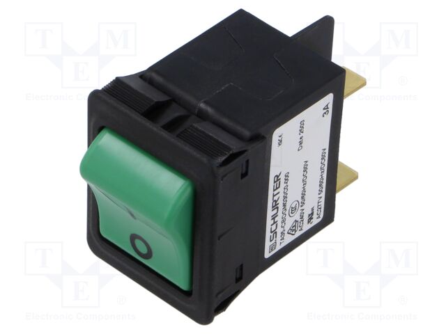 Circuit breaker; Urated: 240VAC; 3A; DPST; Poles: 2