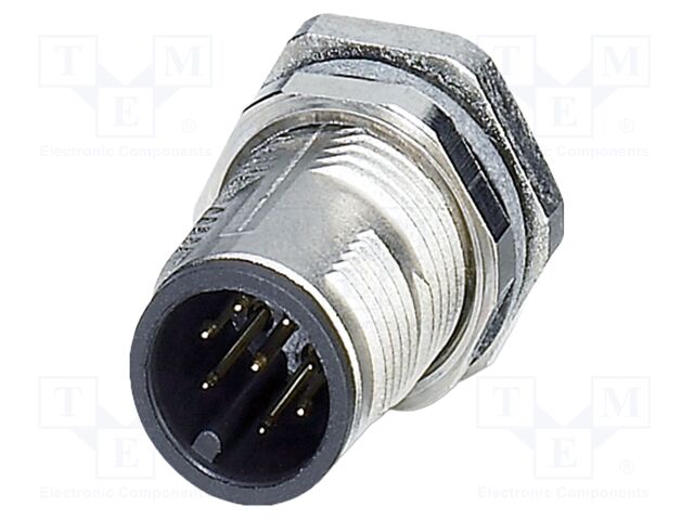 Connector: M12; socket; PIN: 8; male; 30V; straight; THT; A code; 2A