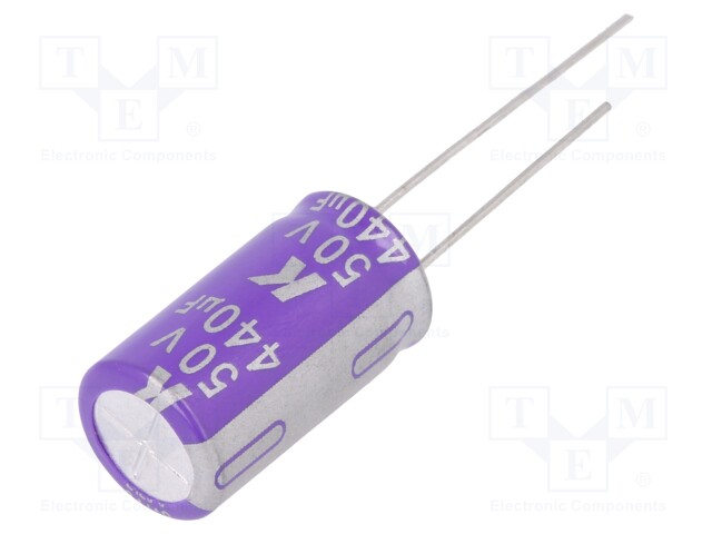 Capacitor: polymer; 440uF; 50VDC; ESR: 28mΩ; A759; THT; ±20%; 2000h