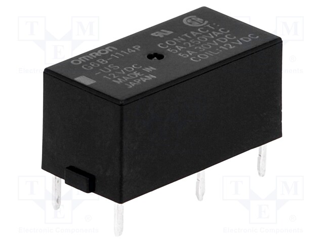 Relay: electromagnetic; SPST-NO; Ucoil: 12VDC; 5A/250VAC; 5A/30VDC