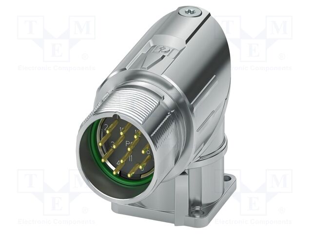 Connector: M23; socket; PIN: 12; crimped; angled; IP68; M23 PRO; 8A