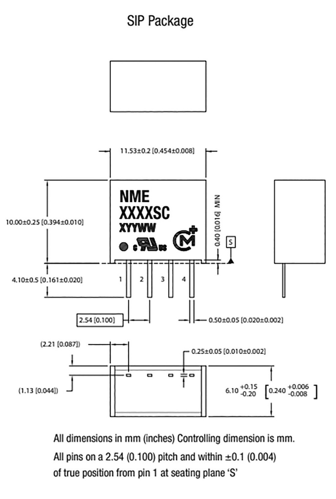 Converter: DC/DC; 1W; Uin: 10.8÷13.2V; Uout: 5VDC; Iout: 200mA; SIP