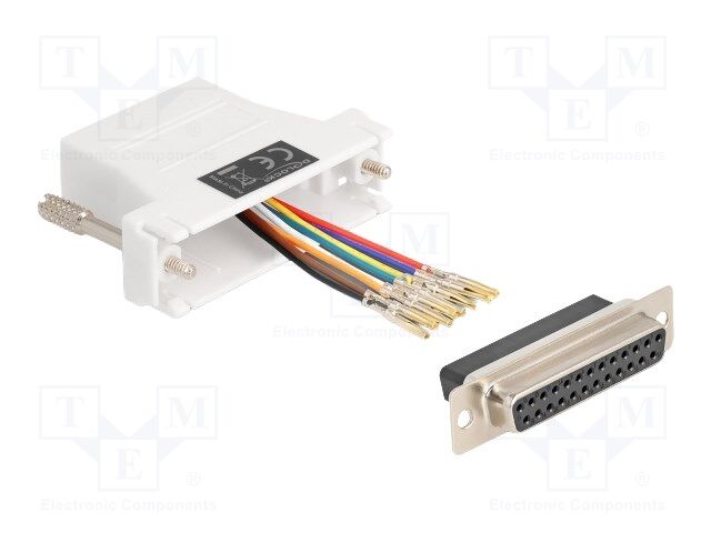 Adapter; D-Sub 25pin socket,RJ45 socket; white