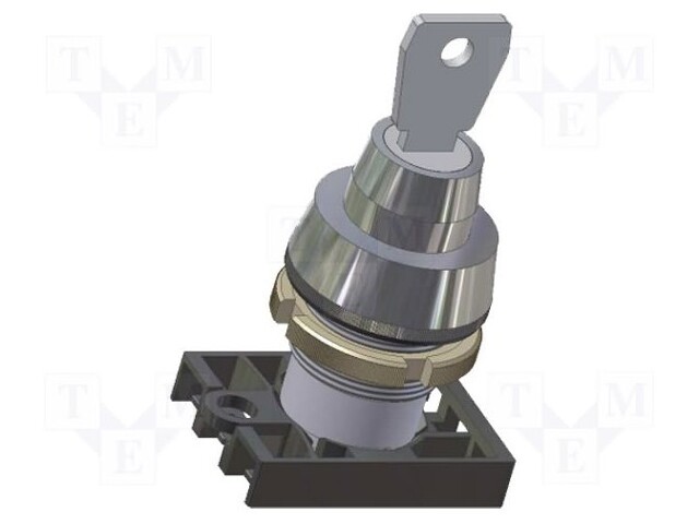Switch: rotary with key; Stabl.pos: 1; 22mm; grey; IP40; Pos: 3