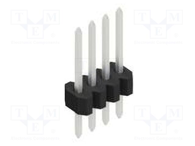 Connector: pin strips; pin header; male; PIN: 4; 1.27mm; THT; 1x4