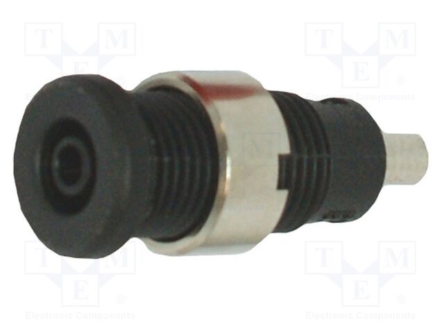 Connector: 2mm banana; socket; black; 1,9mm soldering hole