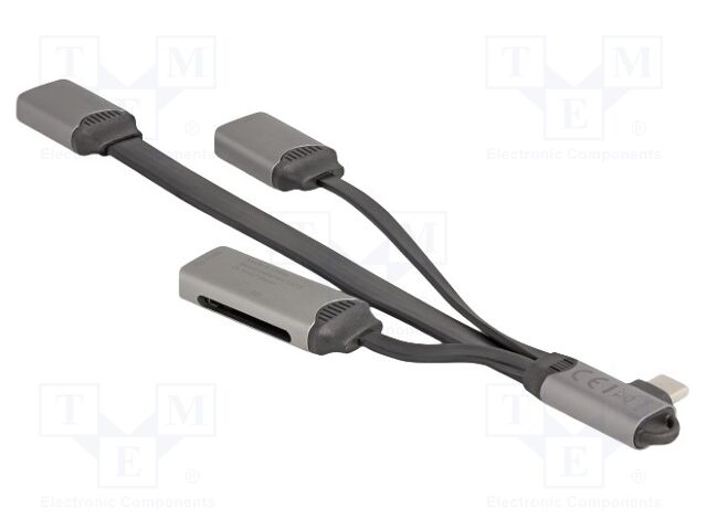 Cable; microSD,SD,USB A socket x2,USB C plug 90° left/right
