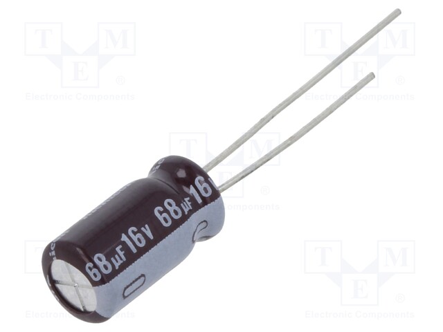 Capacitor: electrolytic; low impedance; THT; 68uF; 16VDC; ±20%
