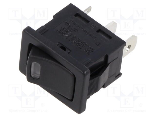ROCKER; SPST; Pos: 2; OFF-ON; 16A/125VAC; 16A/12VDC; LED,point