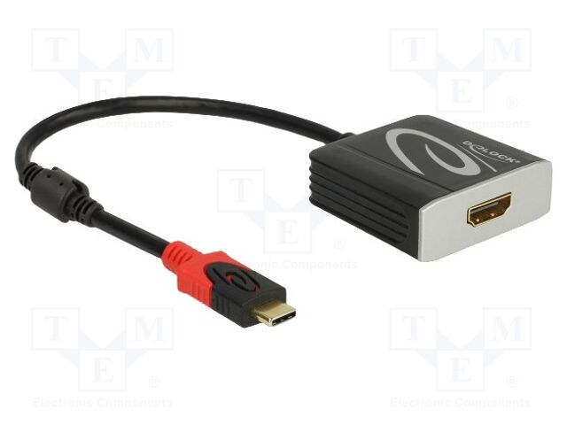 Adapter; HDMI socket,USB C plug; HDMI 2.0,High Speed; 0.2m