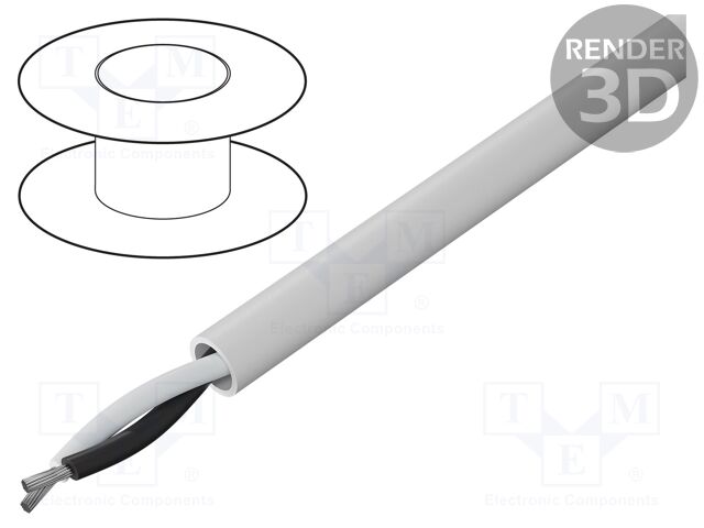 Wire; LonWorks; 1x2x16AWG; stranded; Cu; LSZH; white; 305m; CPR: Dca