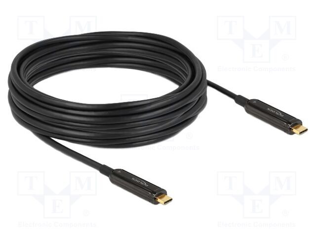 Cable; optical; USB C plug,both sides; gold-plated; 10m; black