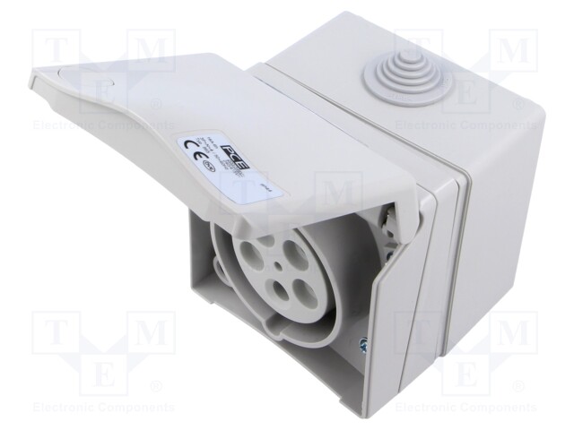 Connector: AC supply 3-phase; socket; female; 16A; 415VAC; IP44