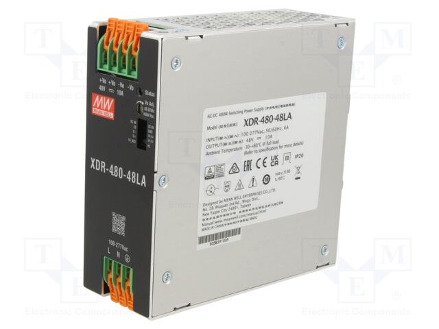 Power supply: switching; for DIN rail mounting; XDR-480