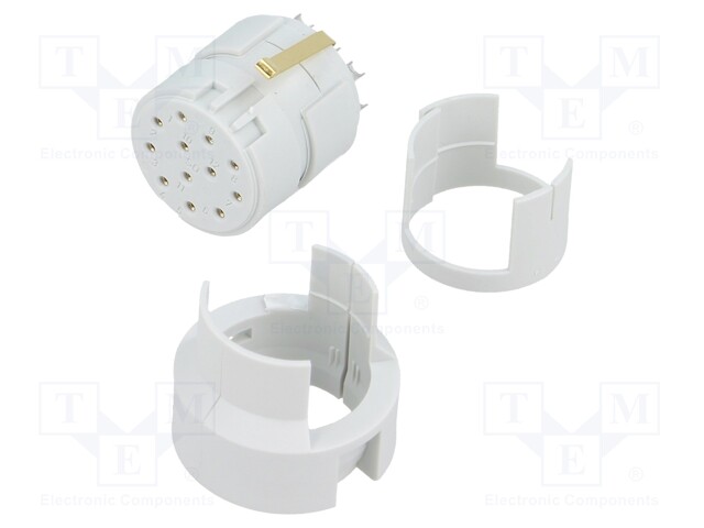 Connector: M23; contact insert; PIN: 12; female; soldering; 8A; 200V