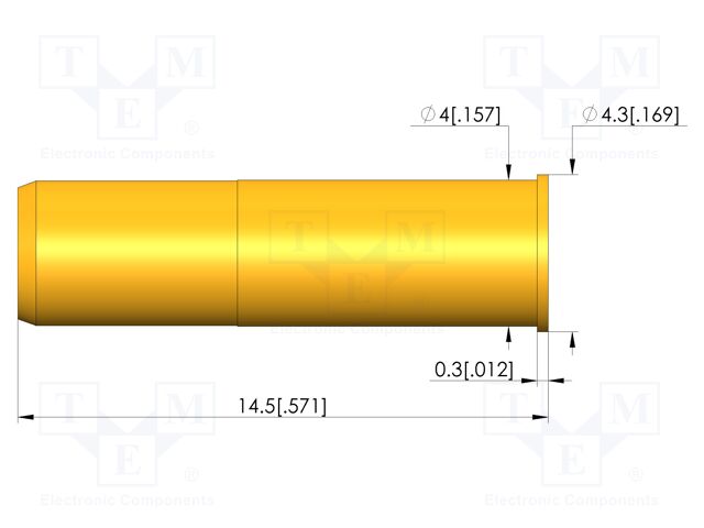 Test probe socket; gold-plated; KS-552; 14.5mm; test needles