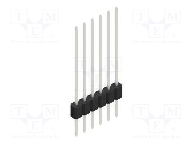 Connector: pin strips; pin header; male; PIN: 6; 1.27mm; THT; 1x6