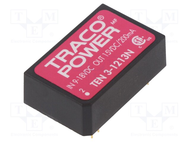 Converter: DC/DC; 3W; Uin: 9÷18V; 15VDC; Iout: 200mA; DIP24; 12.8g