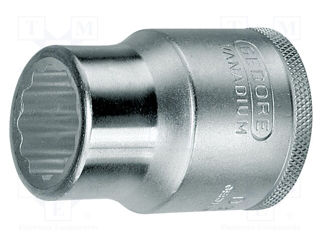 Socket; 12-angles,socket spanner; 60mm; 3/4"; Plating: chromium