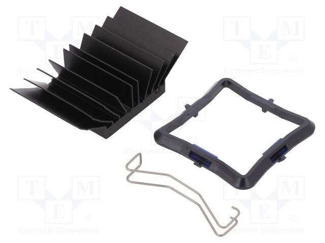 Heatsink: extruded; grilled; black; L: 31mm; W: 31mm; H: 14.5mm