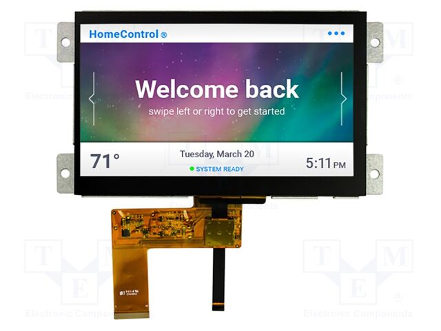 Display: TFT; 800x480; Illumin: LED; Window dimensions: 154x85.6mm