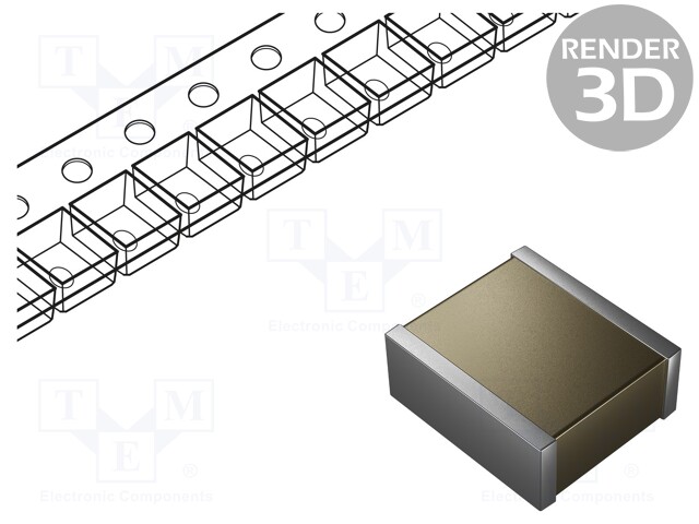 SMD Multilayer Ceramic Capacitor, 10000 pF, 500 V, 2225 [5664 Metric], ± 5%, C0G / NP0