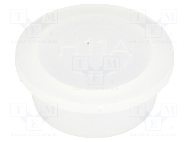 Plugs; Body: semi-transparent; Out.diam: 23mm; H: 9mm; Mat: LDPE