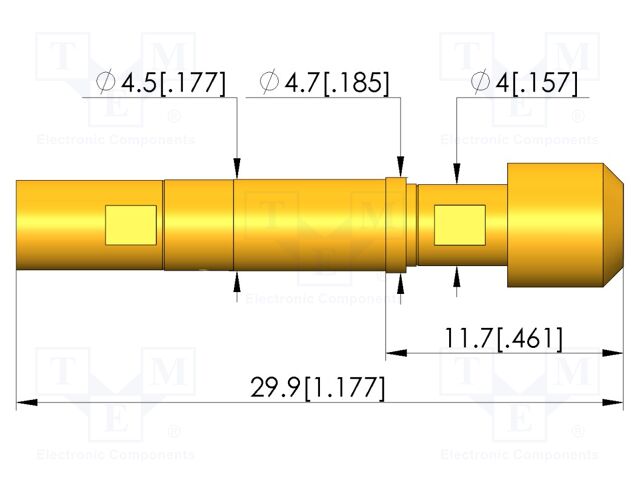 Test needle; plug-in
