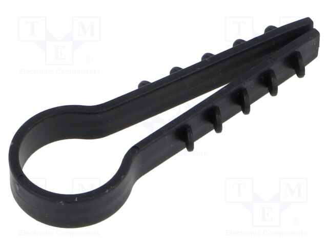 Holder; 50pcs; RoundDowel; Body: black; 16mm