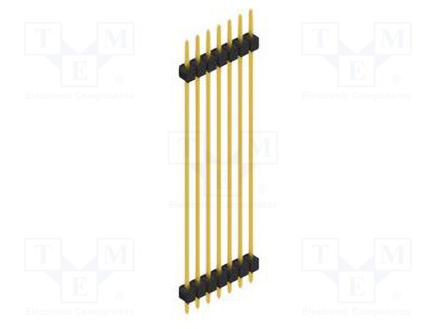 Connector: pin strips; pin header; male; PIN: 7; 2.54mm; THT; 1x7