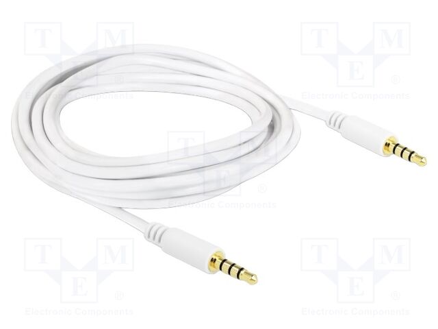 Cable; Jack 3,5mm 4pin plug,both sides; 2m; Plating: gold-plated