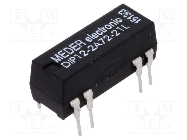 Relay: reed; DPST-NO; Ucoil: 12VDC; 1A; max.200VDC; max.200VAC; PCB