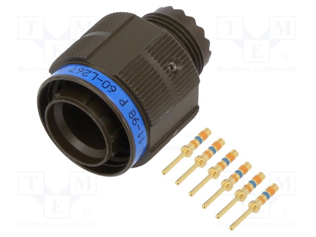 Connector: circular; D38999 series III; plug; male; PIN: 6; crimped