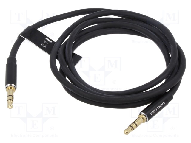 Cable; Jack 3.5mm 3pin plug,both sides; 1m; Plating: gold-plated