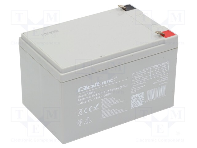 Re-battery: acid-lead; 12V; 14Ah; AGM; maintenance-free