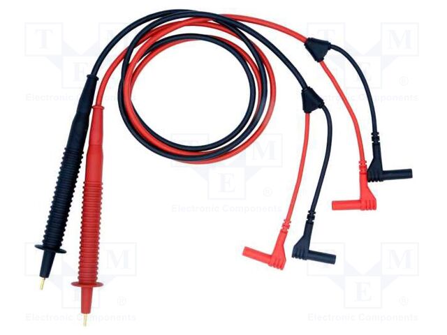 Test leads; Inom: 10A; Len: 1m; insulated; black,red