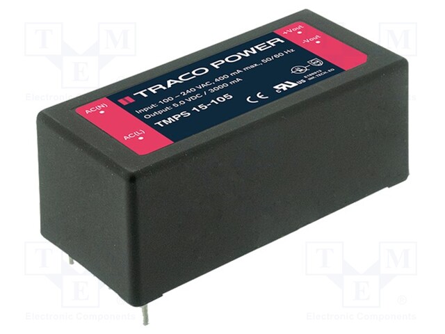Converter: AC/DC; 15W; 85÷264VAC; Usup: 120÷370VDC; Uout: 5VDC; 79%