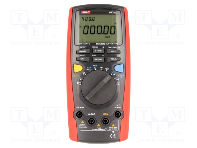 Digital multimeter; LCD (40000); Bargraph: 40segm.10x/s