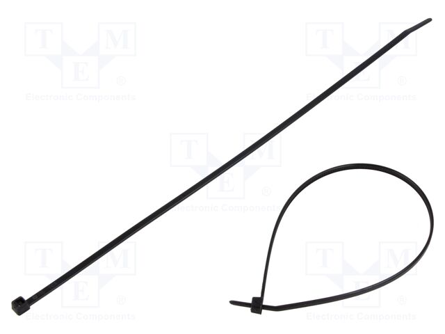 Cable tie; L: 260mm; W: 3.3mm; polyamide; 180N; black; Ømax: 65mm