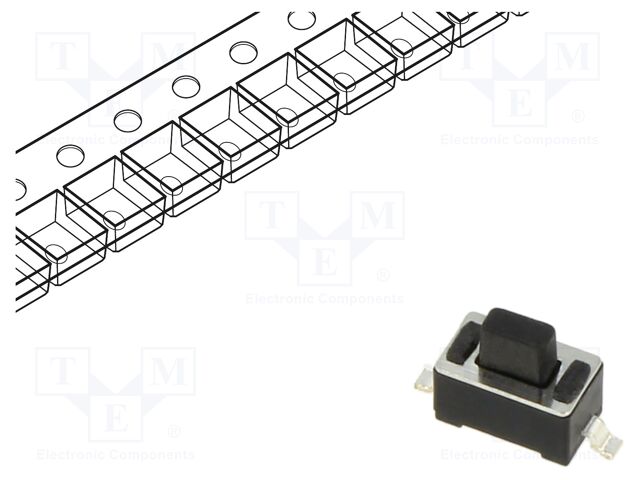 Microswitch TACT; SPST; Pos: 2; 0.05A/12VDC; SMT; 1.57N; 3x6x3.5mm