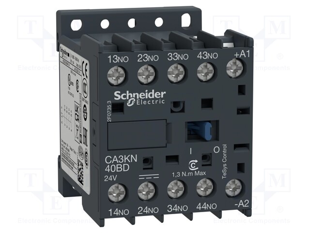 Relay Contactor, TeSys K Series, 4PST-NO, 4P