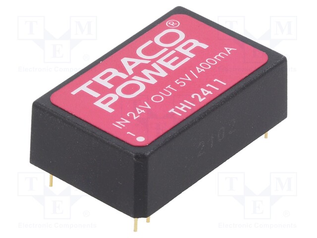 Converter: DC/DC; 2W; Uin: 21.6÷26.4V; 5VDC; Iout: 400mA; DIP24