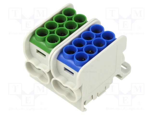 Splice terminal: distribution block; for DIN rail mounting