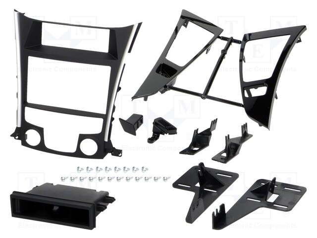 Radio mounting frame; Hyundai; 2 DIN; black and silver