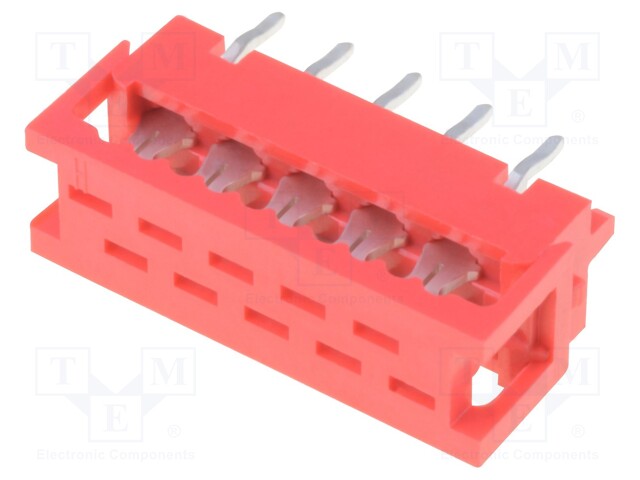 Adapter; wire-board; PIN: 10; IDC,THT; on PCBs,for ribbon cable