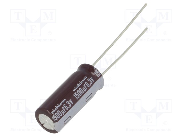 Capacitor: electrolytic; low impedance; THT; 1500uF; 6.3VDC; ±20%