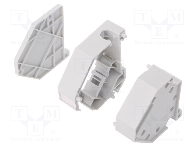 Socket; Keystone; DIN rail; female; Colour: grey; Rail: TS35
